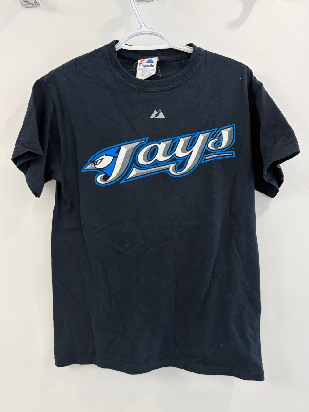 RARE Majestic Black Tee with Toronto Blue Jays Logo - Snider 45 - Small